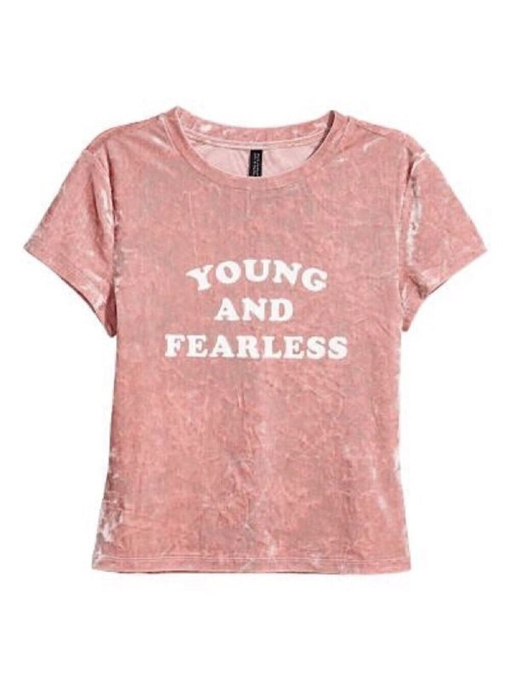 Women’s H&m Pink Velvet Young & Fearless Top M!